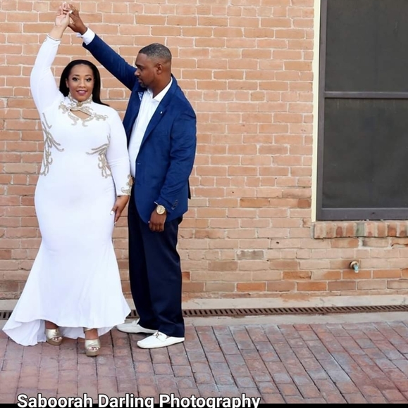 Long sleeve heavy beaded custom dress - Picture 2 of 9